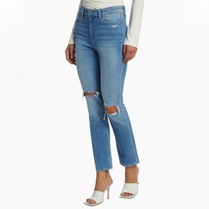 PAIGE Cindy Ripped Straight Leg  Distressed Medium Wash Jeans Women's Size 29